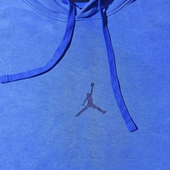 Nike AIR JORDAN Mens Pullover Dri-Fit Hoodie Jumpman Logo Streetwear MEDIUM Blue - Picture 3 of 11